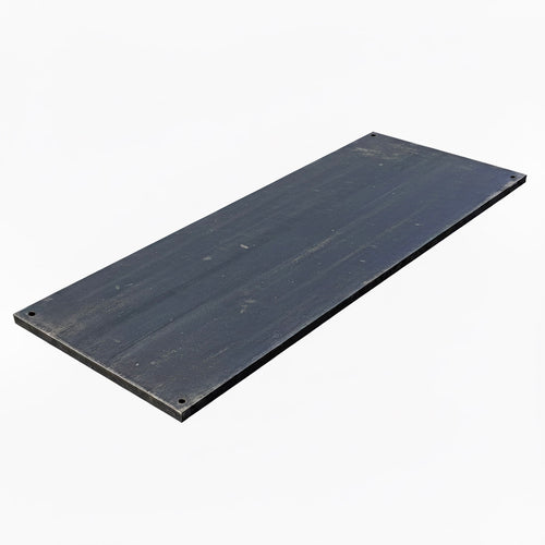 Rectangular steel sheet with hole in each corner